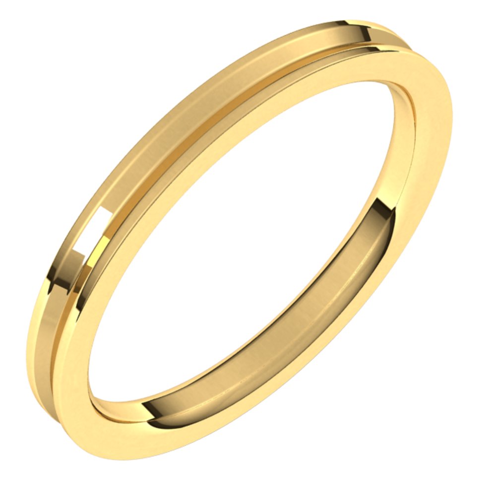 14K Yellow 2.5 mm Comfort-Fit Reverse Knife Band Size 5