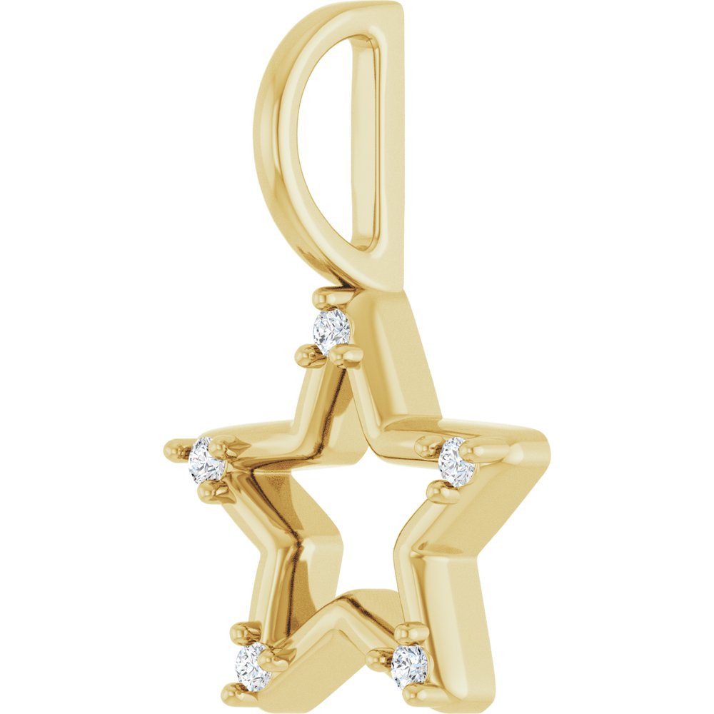 14K Yellow Gold .03 CTW Natural Diamond Star Charm/Pendant