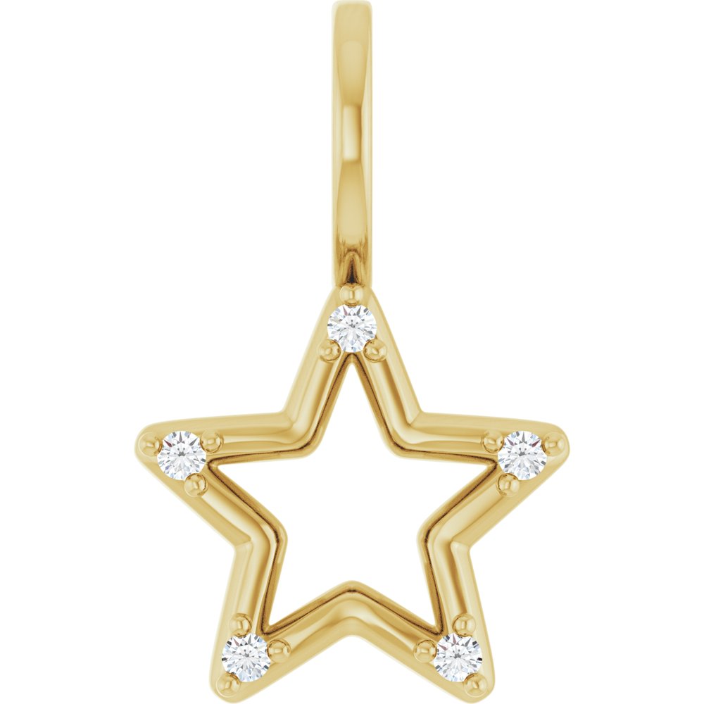 14K Yellow Gold .03 CTW Natural Diamond Star Charm/Pendant