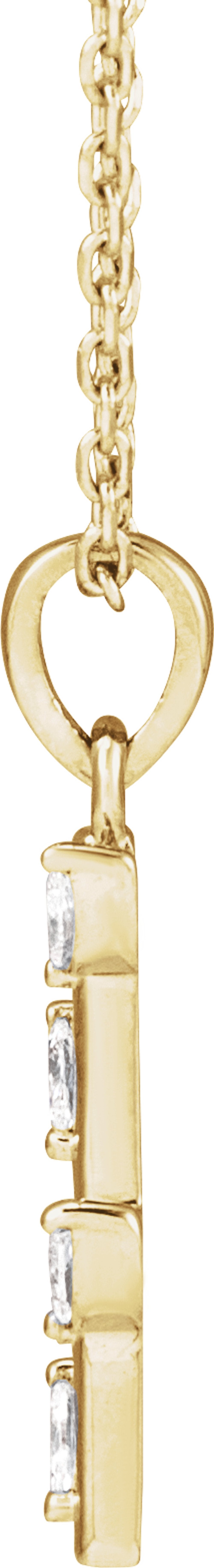 14K Yellow Gold .07 CTW Natural Diamond Bar 16-18" Necklace