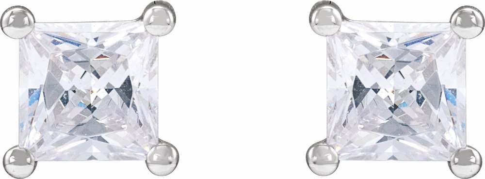 14K White Gold 3.9 mm Square 3/4 CTW Lab-Grown Diamond Earrings
