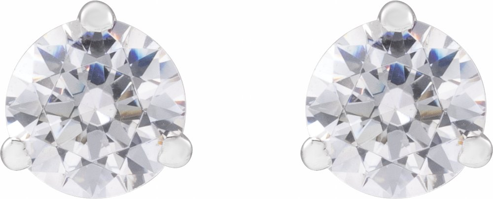 14K White 3/4 CTW Lab-Grown Diamond Stud Earrings