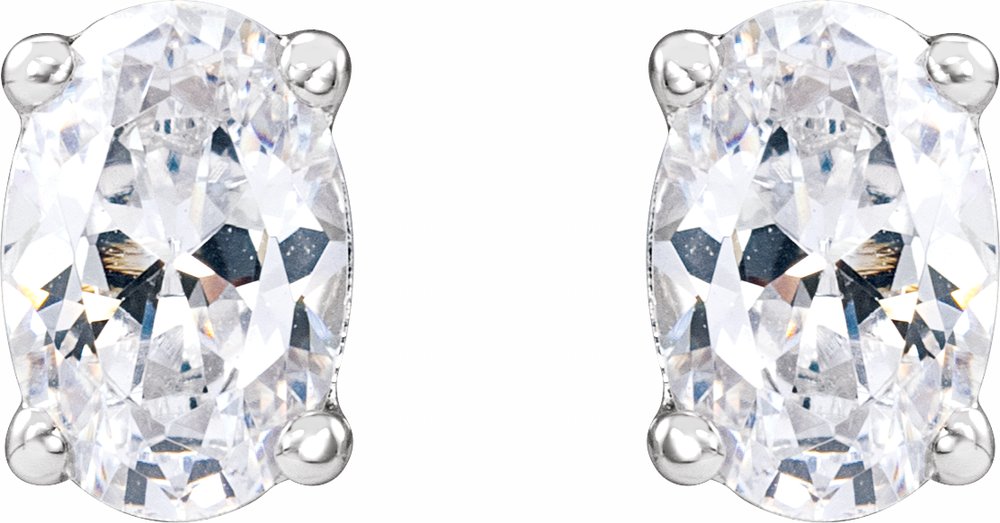 14K White 3/4 CTW Lab-Grown Diamond Stud Earrings