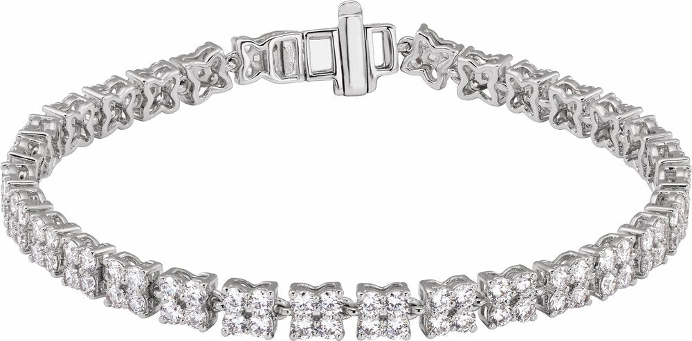 14K White Gold 5 1/3 CTW Lab-Grown Diamond Line 7 1/4" Bracelet
