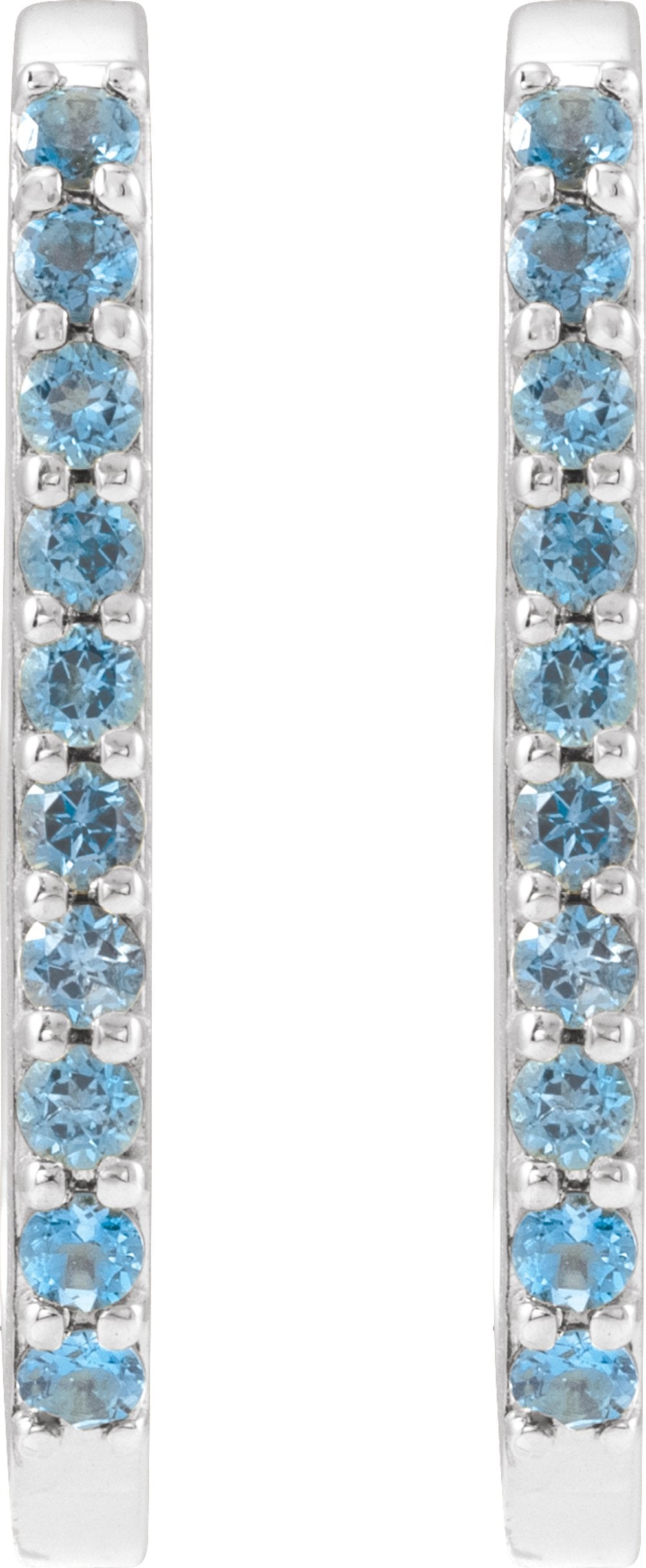 Sterling Silver Natural London Blue Topaz 20 mm Hoop Earrings