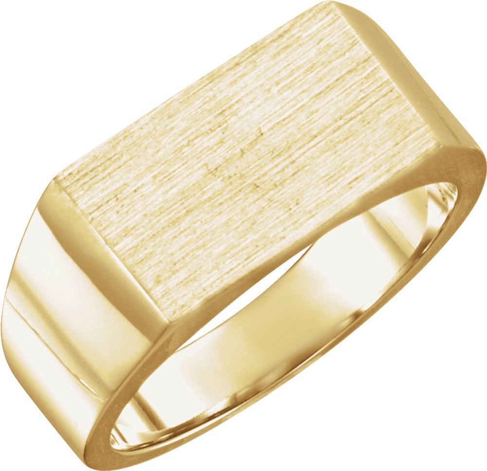 14K Yellow Gold Rectangle Signet Ring