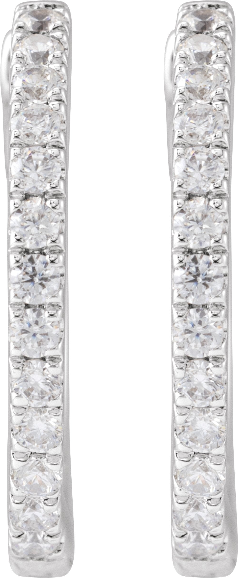 14K White Gold 1/3 CTW Lab-Grown Diamond 16.3 mm Hoop Earrings