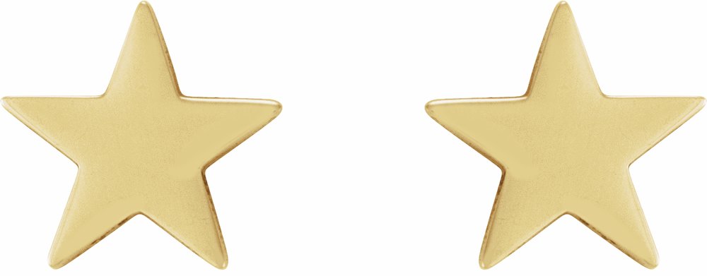 14K Yellow 6.2 mm Star 4mm/5mm Press Fit Earrings