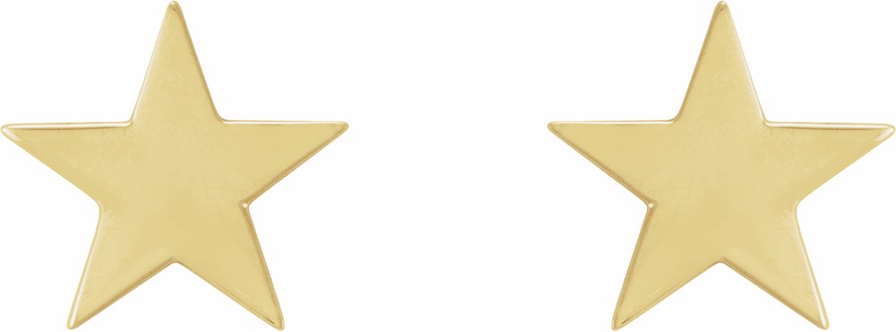 14K Yellow 6.2 mm Star 6mm/8mm Press Fit Earrings