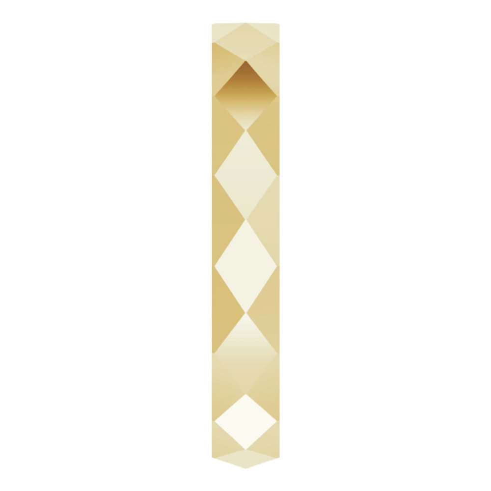 14K Yellow Gold 3.5 mm Geometric Faceted Flat Band Size 7