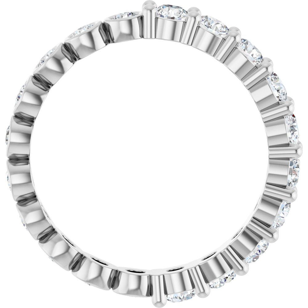 14K White Gold 1 1/3 CTW Natural Diamond Reversible Eternity Band Size 7