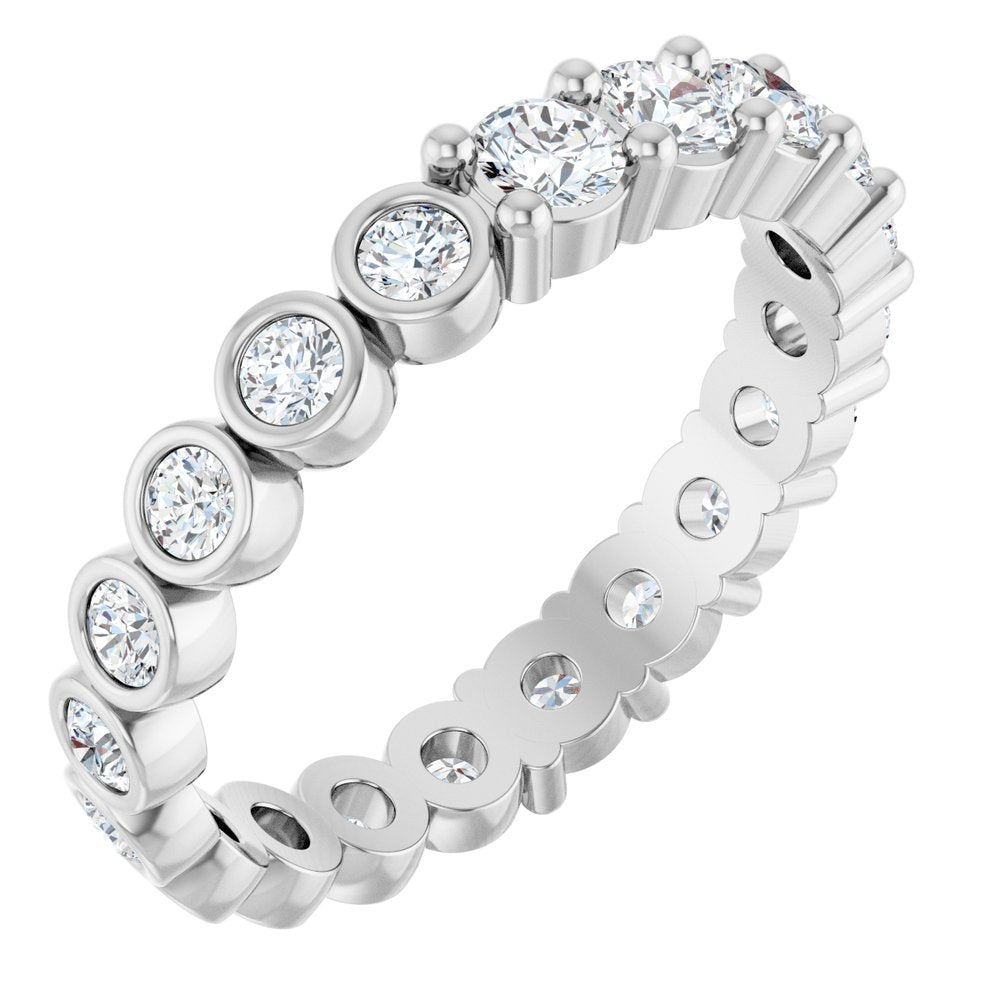 14K White Gold 1 1/3 CTW Natural Diamond Reversible Eternity Band Size 7