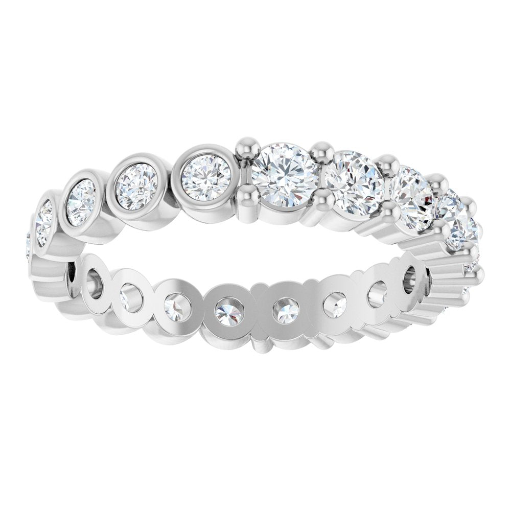 14K White Gold 1 1/3 CTW Natural Diamond Reversible Eternity Band Size 7