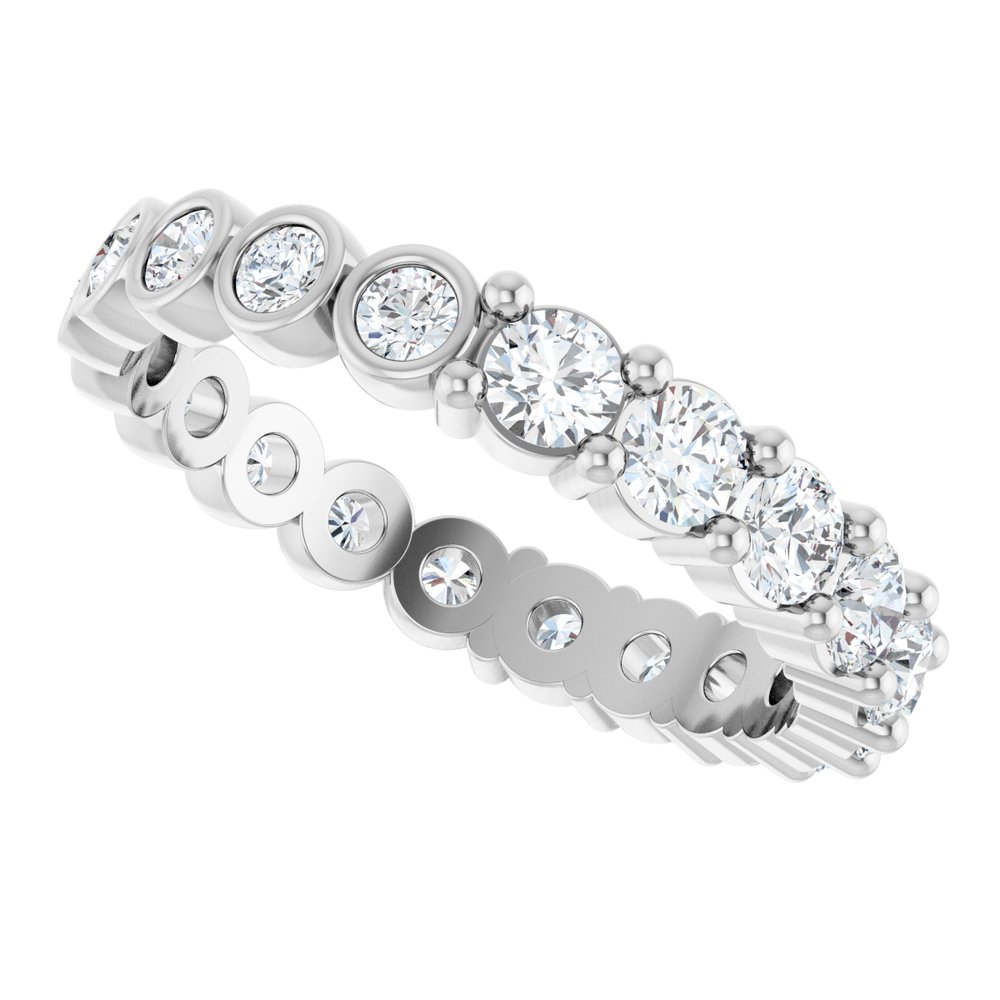 14K White Gold 1 1/3 CTW Natural Diamond Reversible Eternity Band Size 7