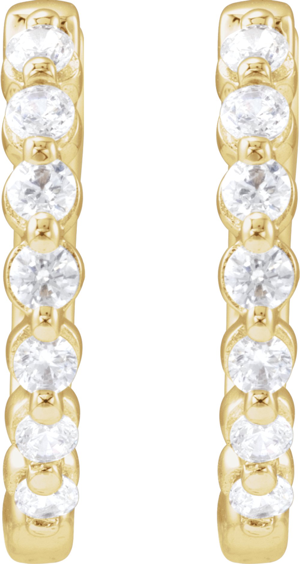 14K Yellow Gold 1/3 CTW Lab-Grown Diamond Hoop Earrings