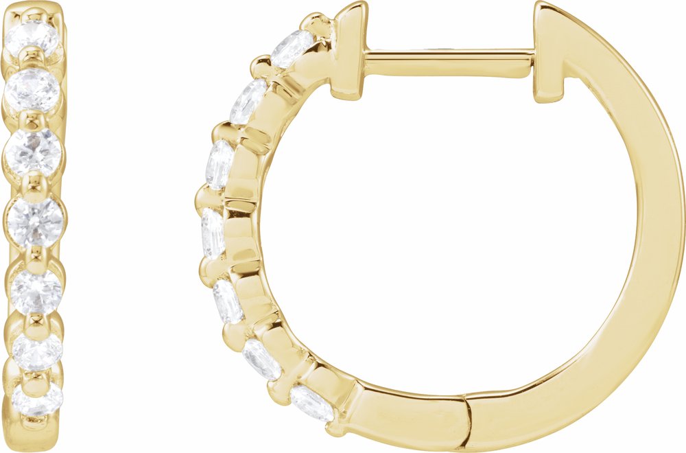 14K Yellow Gold 1/3 CTW Lab-Grown Diamond Hoop Earrings