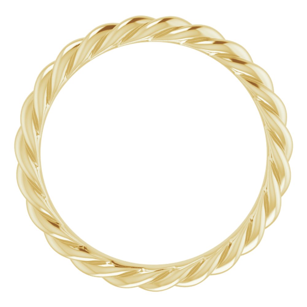 14K Yellow Gold 3.2 mm Skinny Rope Band Size 9.5