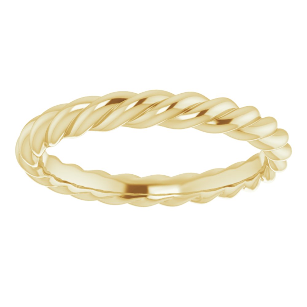14K Yellow Gold 3.2 mm Skinny Rope Band Size 9.5