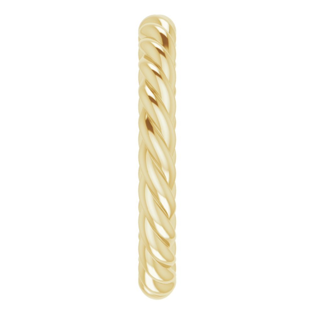 14K Yellow Gold 3.2 mm Skinny Rope Band Size 9.5
