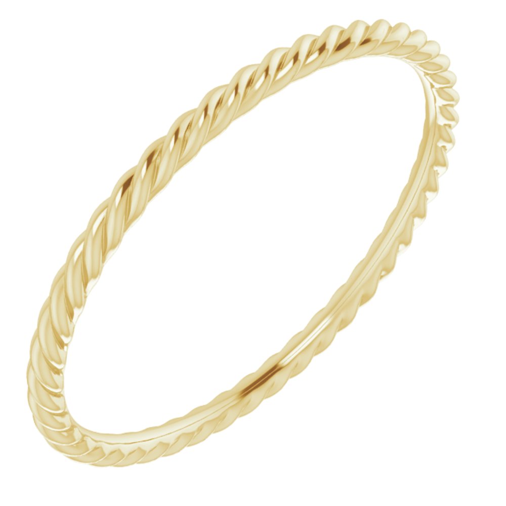 10K Yellow Gold 1.51 mm Skinny Rope Band Size 10