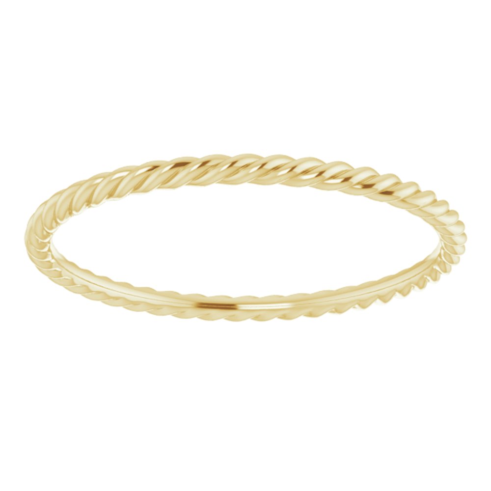 10K Yellow Gold 1.51 mm Skinny Rope Band Size 10