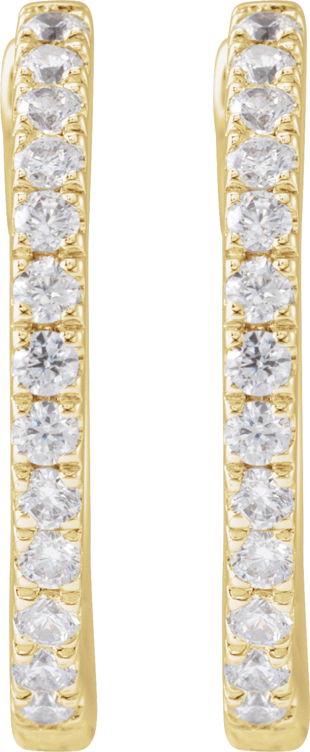 14K Yellow Gold 1/3 CTW Lab-Grown Diamond 16.3 mm Hoop Earrings