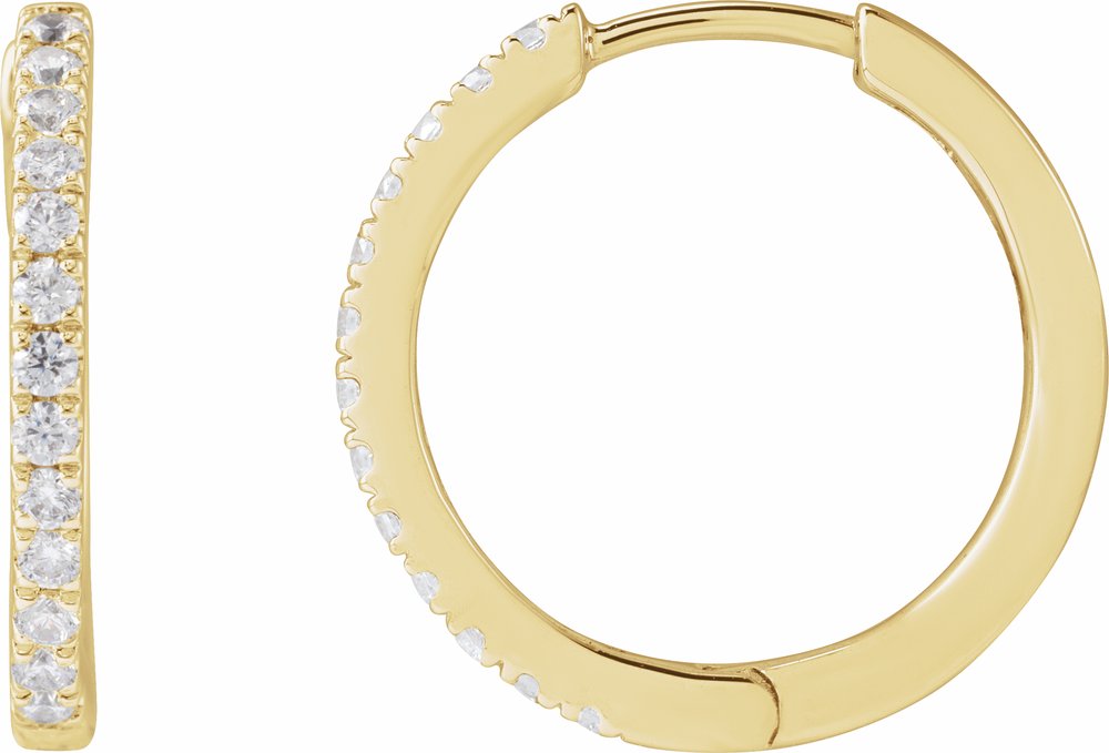 14K Yellow Gold 1/3 CTW Lab-Grown Diamond 16.3 mm Hoop Earrings