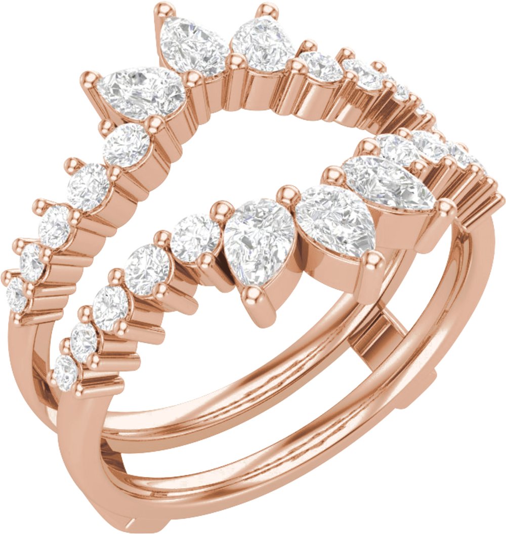 14K Rose Gold 1 CTW Lab-Grown Diamond Ring Guard