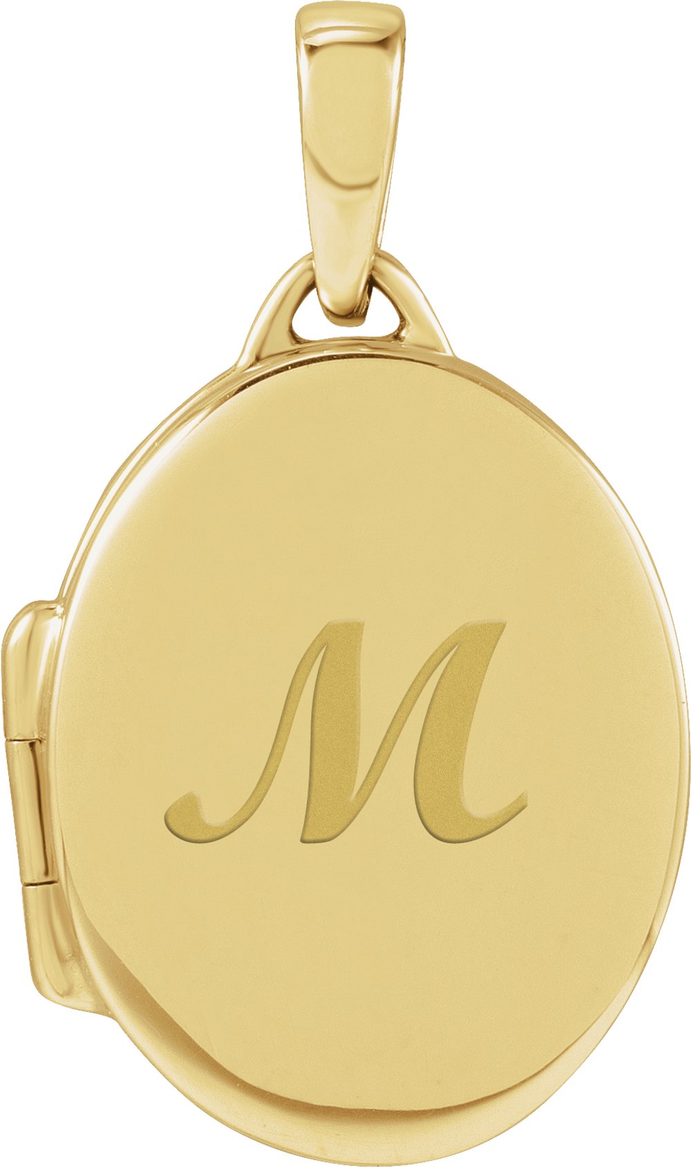 14K Yellow Gold Engravable Oval Locket