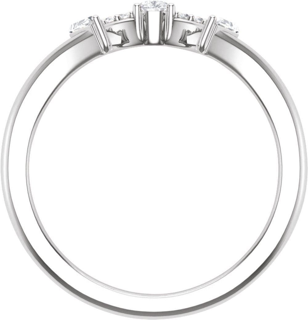 14K White Gold 1/5 CTW Natural Diamond Contour Band