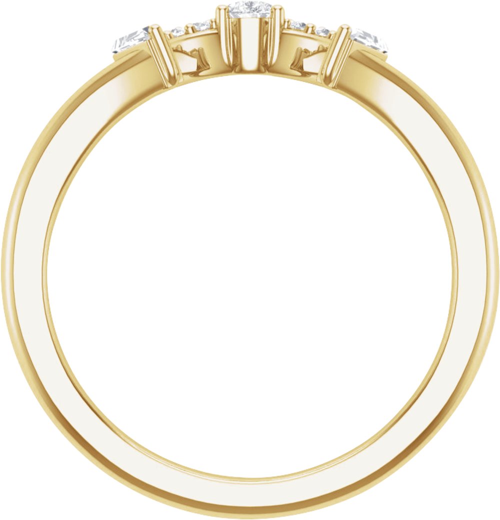 14K Yellow Gold 1/5 CTW Natural Diamond Contour Band
