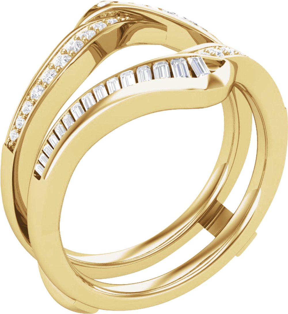 14K Yellow Gold 5/8 CTW Natural Diamond Ring Guard