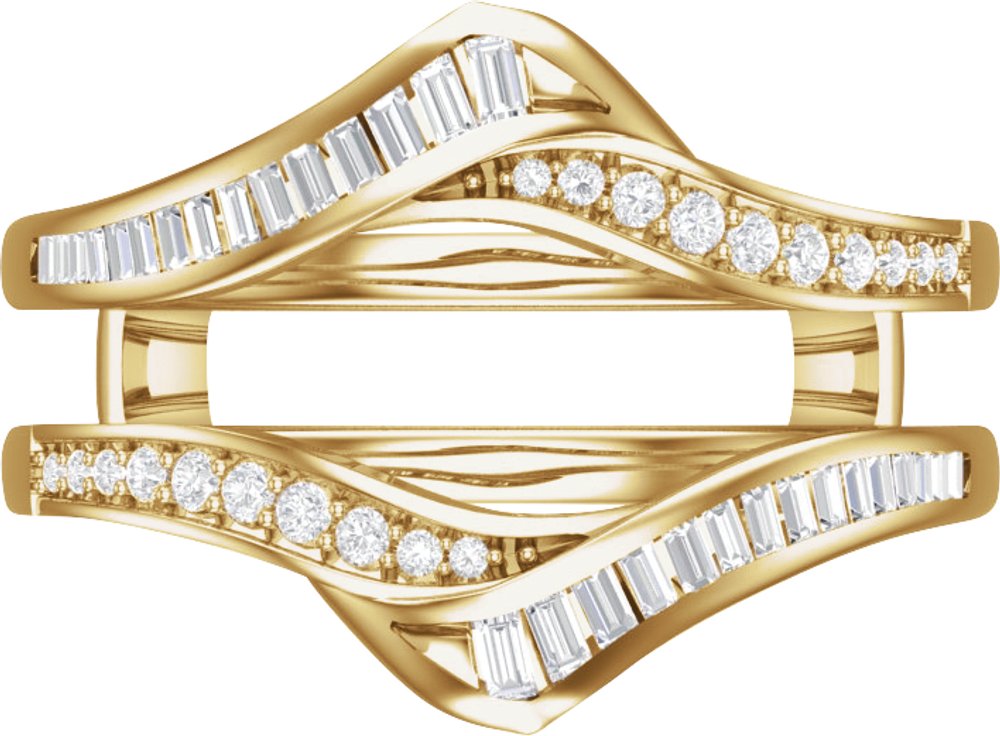 14K Yellow Gold 5/8 CTW Natural Diamond Ring Guard