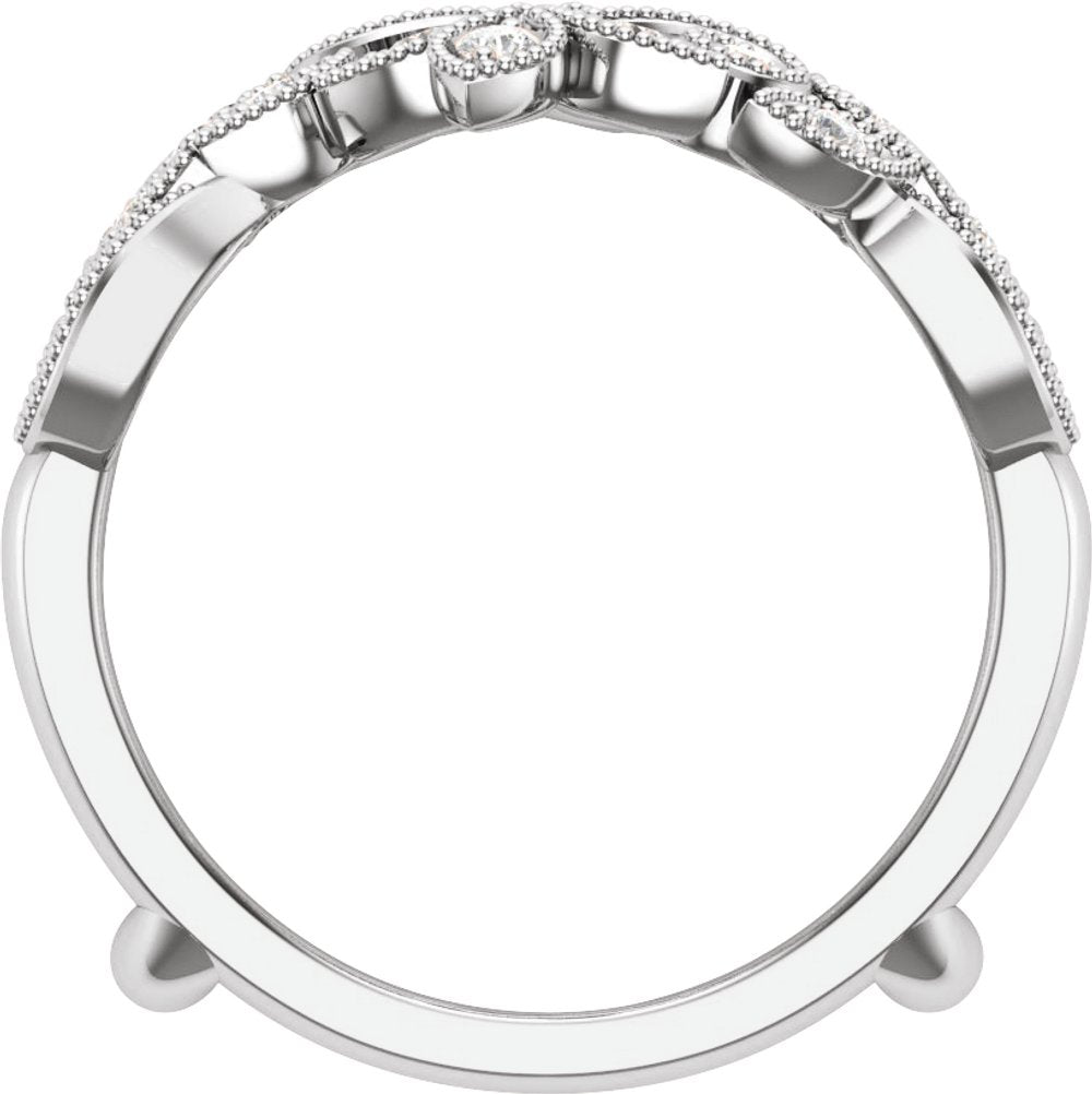 14K White Gold 1/3 CTW Natural Diamond Ring Guard