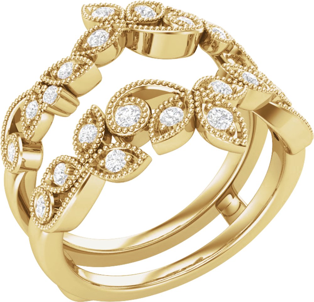 14K Yellow Gold 1/3 CTW Natural Diamond Ring Guard