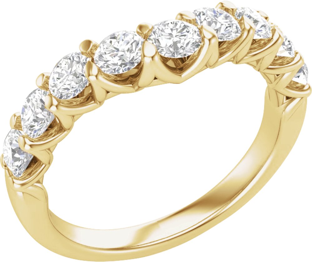 14K Yellow Gold 1 CTW Lab-Grown Diamond Contour Band