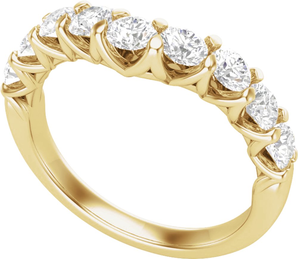 14K Yellow Gold 1 CTW Lab-Grown Diamond Contour Band