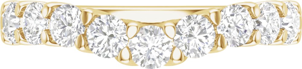 14K Yellow Gold 1 CTW Lab-Grown Diamond Contour Band