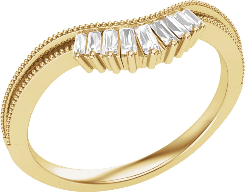 14K Yellow Gold 1/6 CTW Natural Diamond Contour Band