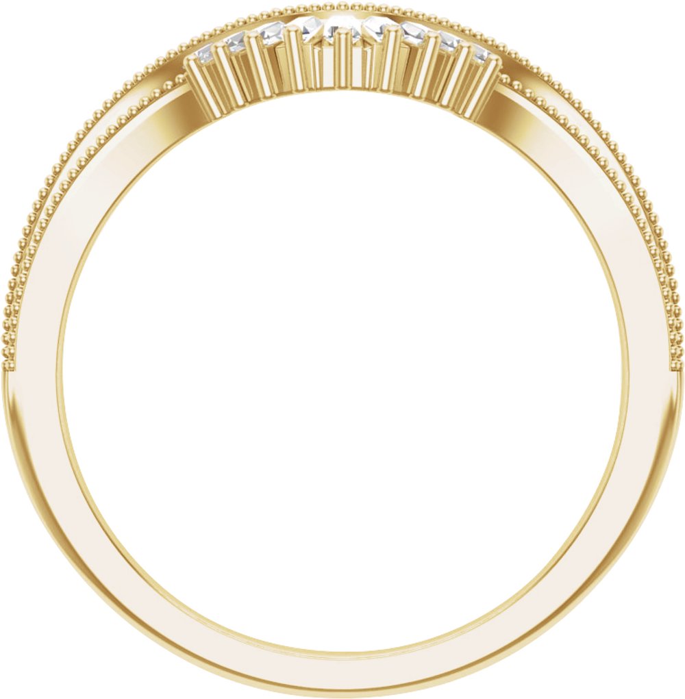 14K Yellow Gold 1/6 CTW Natural Diamond Contour Band