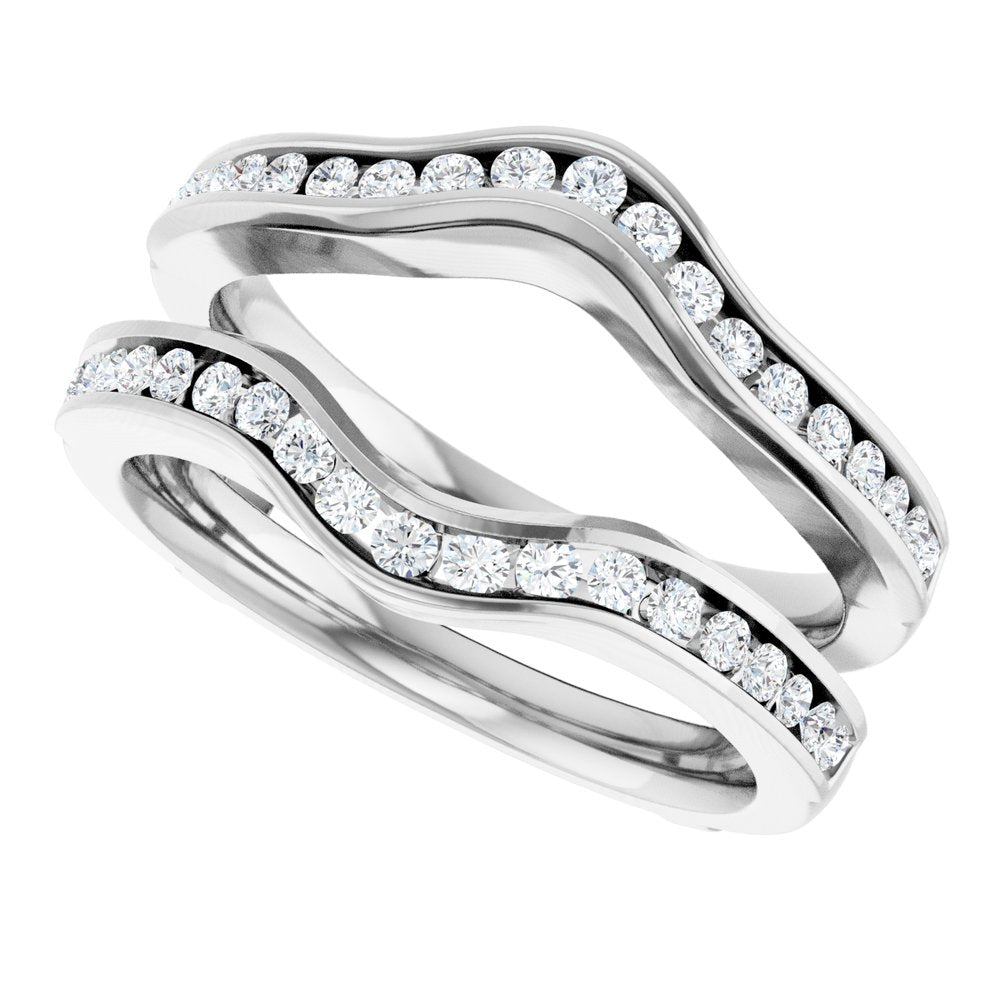 14K White Gold 1/2 CTW Natural Diamond Ring Guard
