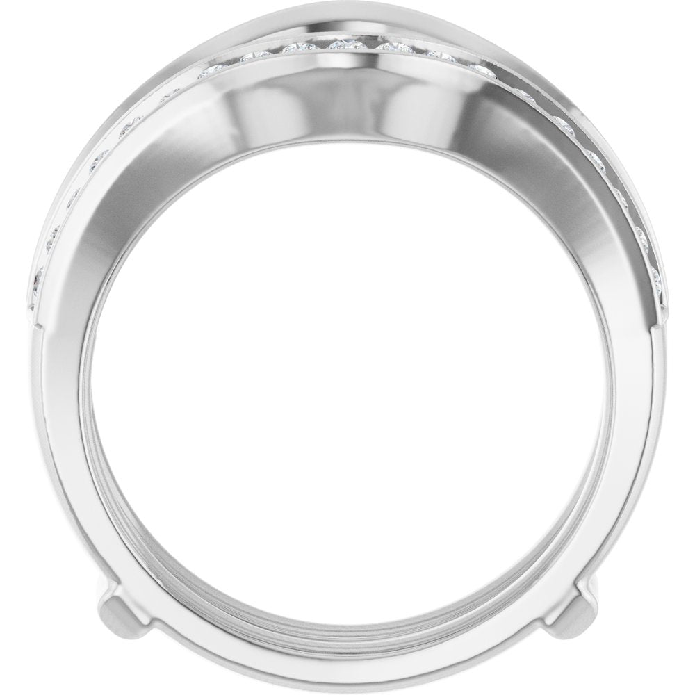 14K White Gold 1/2 CTW Natural Diamond Ring Guard