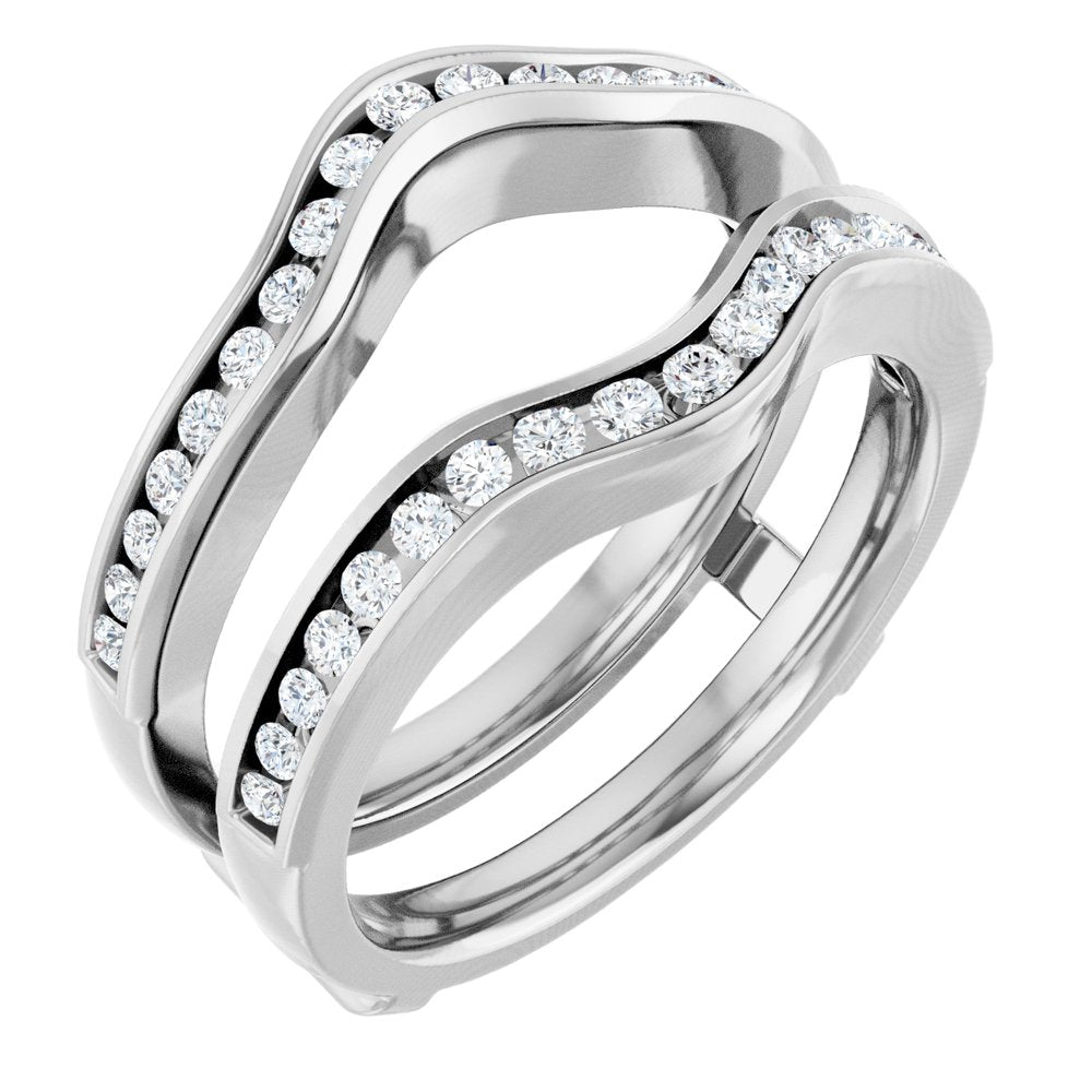 14K White Gold 1/2 CTW Natural Diamond Ring Guard
