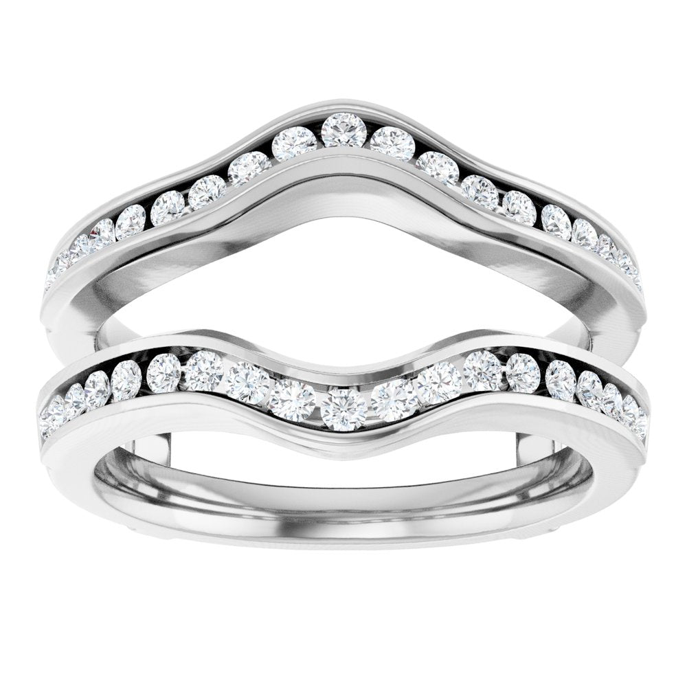 14K White Gold 1/2 CTW Natural Diamond Ring Guard