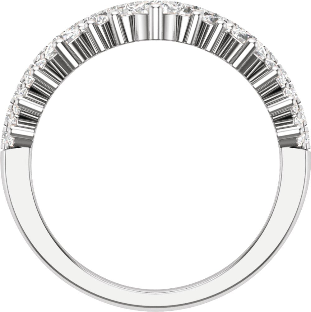14K White Gold 1 CTW Lab-Grown Diamond Contour Band