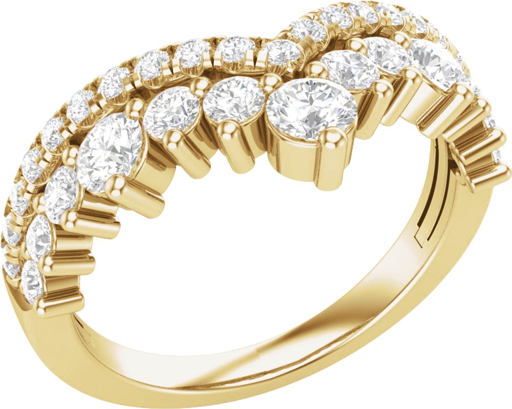 14K Yellow Gold 1 CTW Lab-Grown Diamond Contour Band