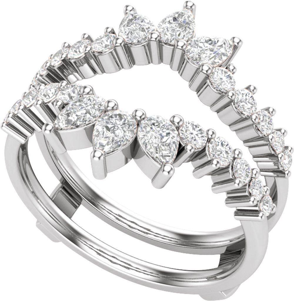 14K White Gold 1 CTW Lab-Grown Diamond Ring Guard