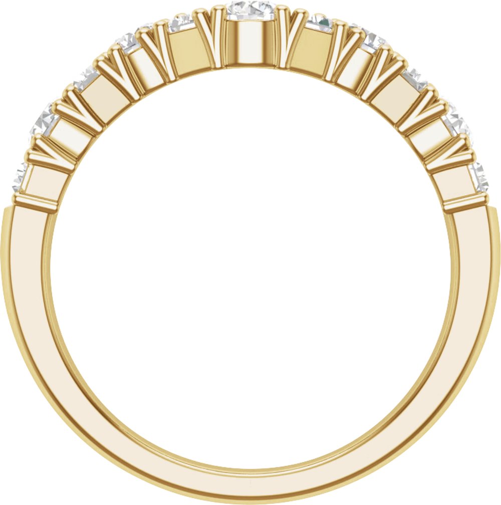 14K Yellow Gold 1 CTW Lab-Grown Diamond Contour Band