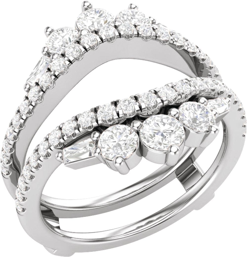 14K White Gold 1 1/5 CTW Lab-Grown Diamond Ring Guard