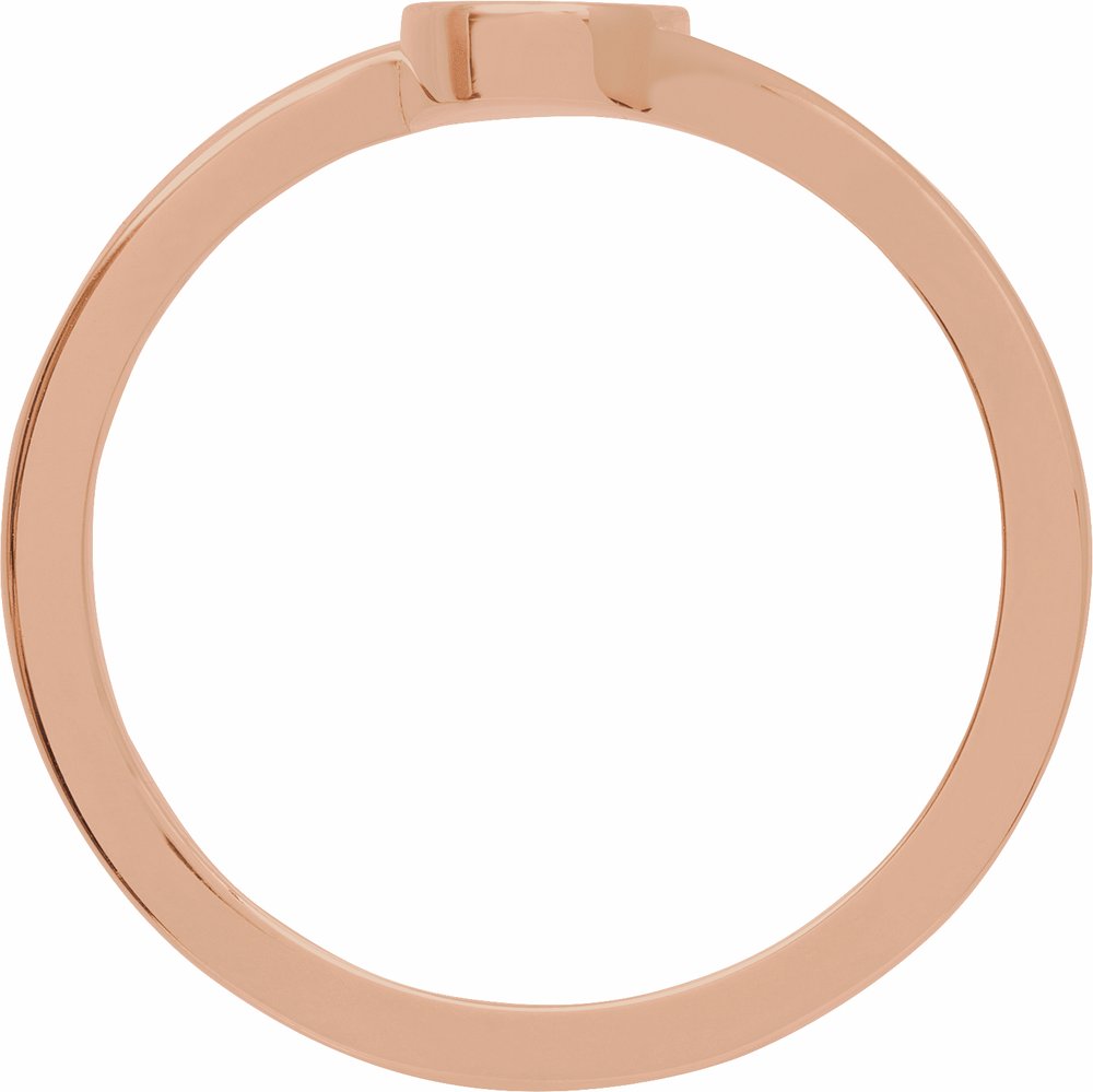 14K Rose Engravable Oval Signet Ring